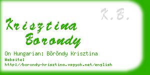 krisztina borondy business card