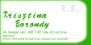 krisztina borondy business card